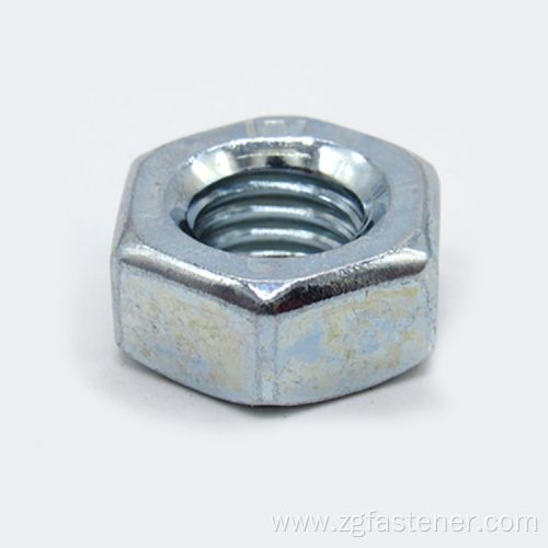 GB6172 blue white zinc galvanized Hexagon thin Nuts